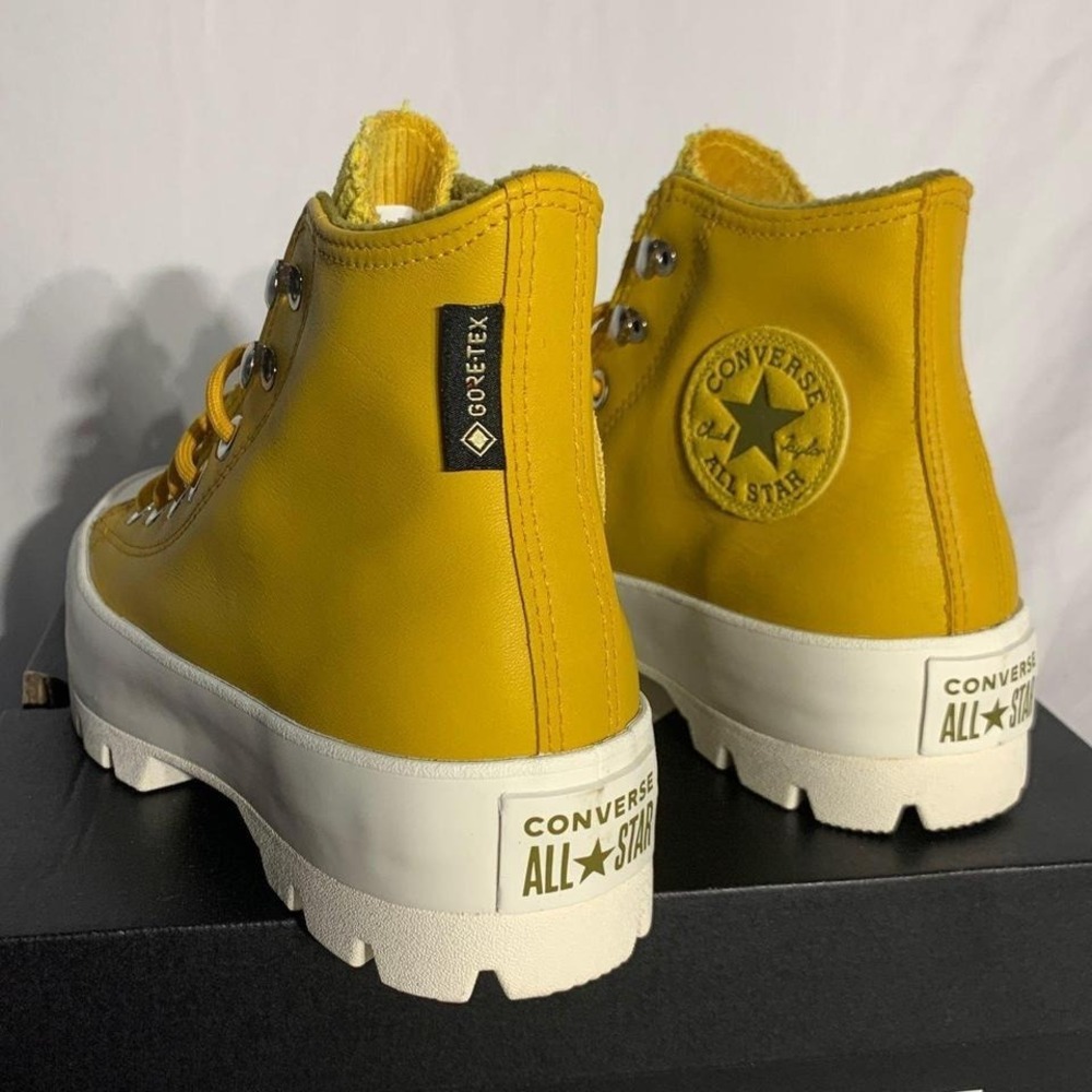 Converse CTAS LUGGED Platform Shoes Mustard Yellow White New Womans 5 - Picture 5 of 5